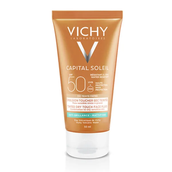 VICHY CAPITAL SOLEIL BB ÉMULSION TOUCHER SEC TEINTÉE SPF50 50ML