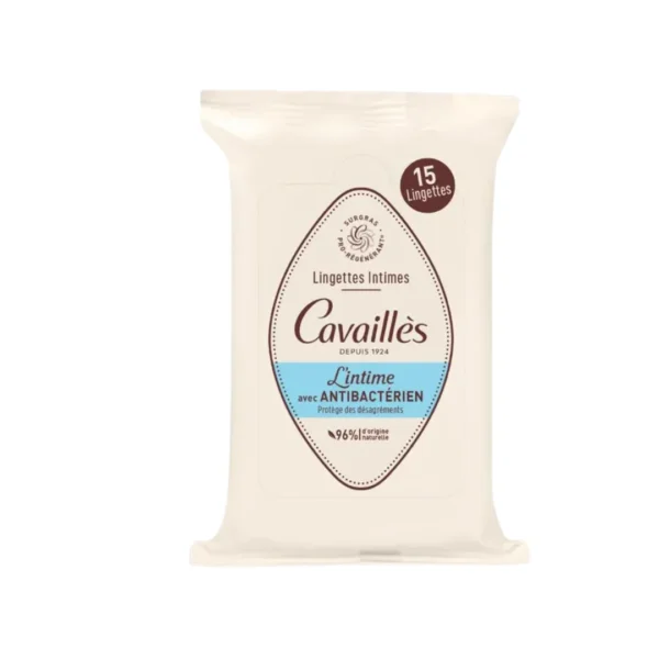 ROGE CAVAILLES LINGETTES INTIMES AVEC ANTI BACTERIEN 15 UNITES