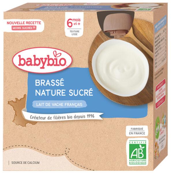 BABYBIO GOURDE BRASSE AU LAIT DE VACHE NATURE 4*85G