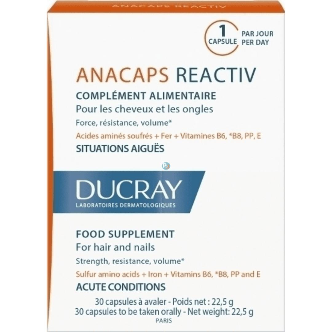 DUCRAY ANACAPS REACTIV CHEVEUX ET ONGLES 30 CAPSULES