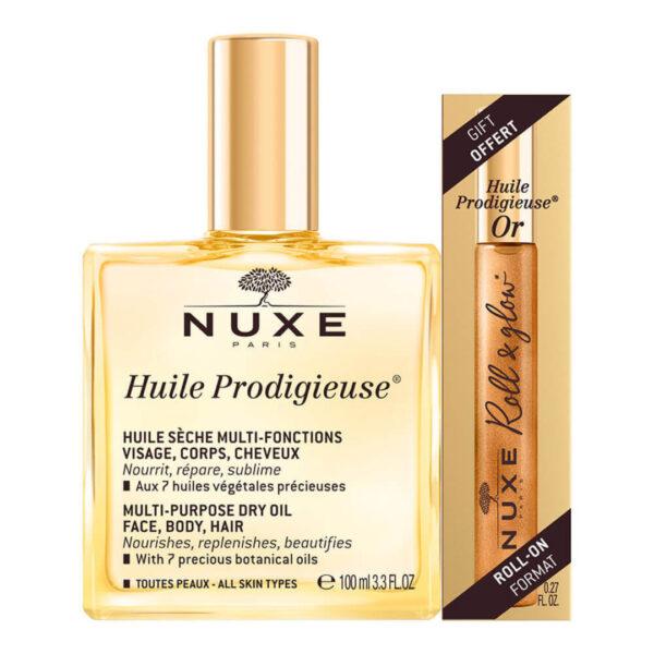 NUXE HUILE PRODIGIEUSE 100ML+NUXE HUILE PRODIGIEUSE OR ROLL ON 8ML