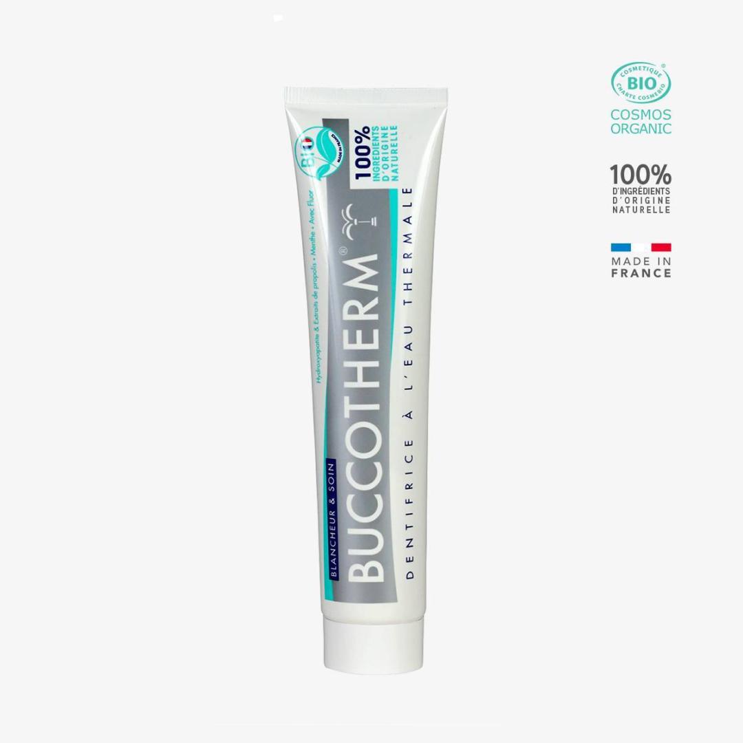 BUCCOTHERM DENTIFRICE PATE BLANCHEUR & SOIN BIO GOUT MENTHE 75 ML