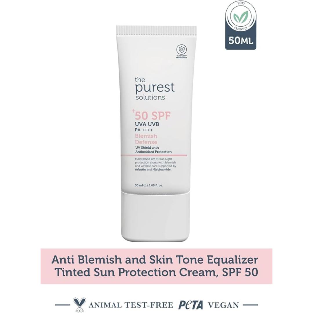THE PUREST SOLUTIONS BLEMISH DEFENSE ANTIOXIDANT PROTECTION SPF50+ 50ML