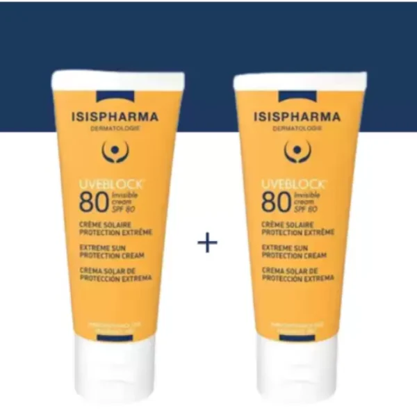 ISISPHARMA UVEBLOCK 80 SPF80 INVISIBLE+UVEBLOCK 80 CREME SOLAIRE SPF80