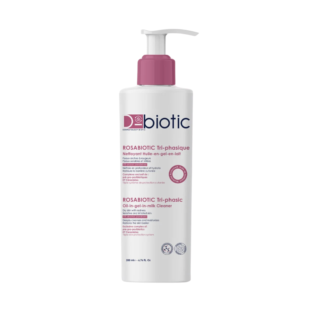 D-BIOTIC ROSABIOTIC TRI PHASIQUE NETTOYANT ANTI ROUGEURS 200ML