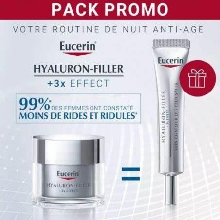 EUCERIN HYALURON FILLER +3X EFFECT SOIN DE NUIT 50ML + HYALURON YEUX 15ML OFFERT PACK