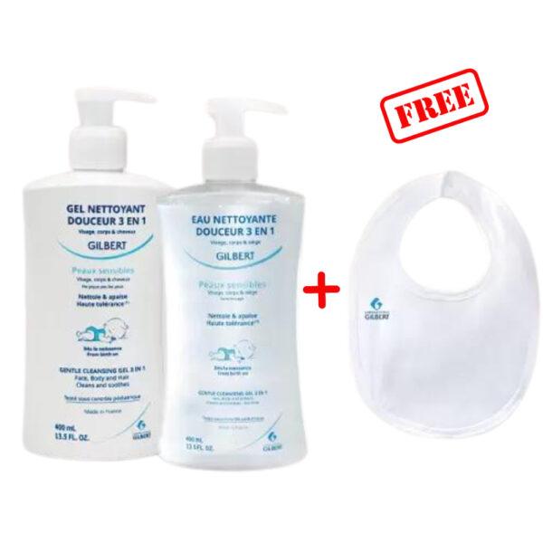 GILBERT PACK GEL NETTOYANT 400ML+EAU NETTOYANT 400 ML=1BAVOIR GRATUIT