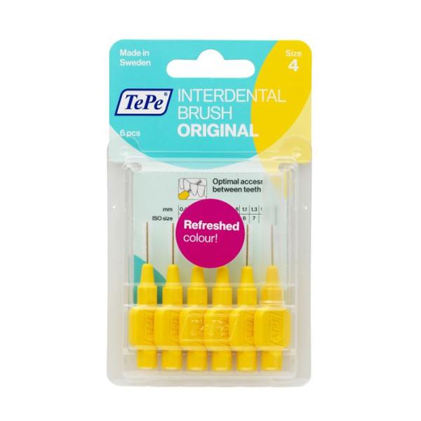 TEPE BROSSETTES INTERDENTAIRES JAUNE 0.7MM TAILLE 4 *6 18132/2