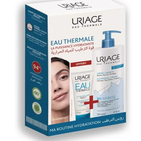 URIAGE PACK EAU THERMAL CREME LAVANTE 500ML + EAU THERMALE 200ML OFFERT