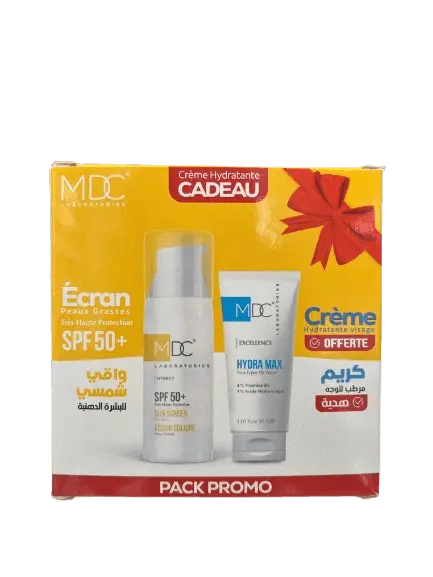 MDC PACK PROMO SYNERY ECRAN SOLAIRE SPF 50+ PEAUX GRASSES 50 ML + CREME HYDRATANT OFFERT