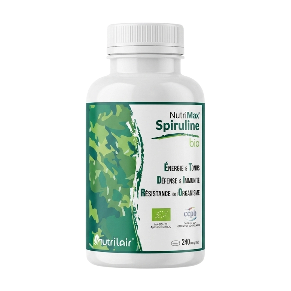 NUTRILAIR – Nutrimax Spiruline Bio – 240 Comprimes (120g)